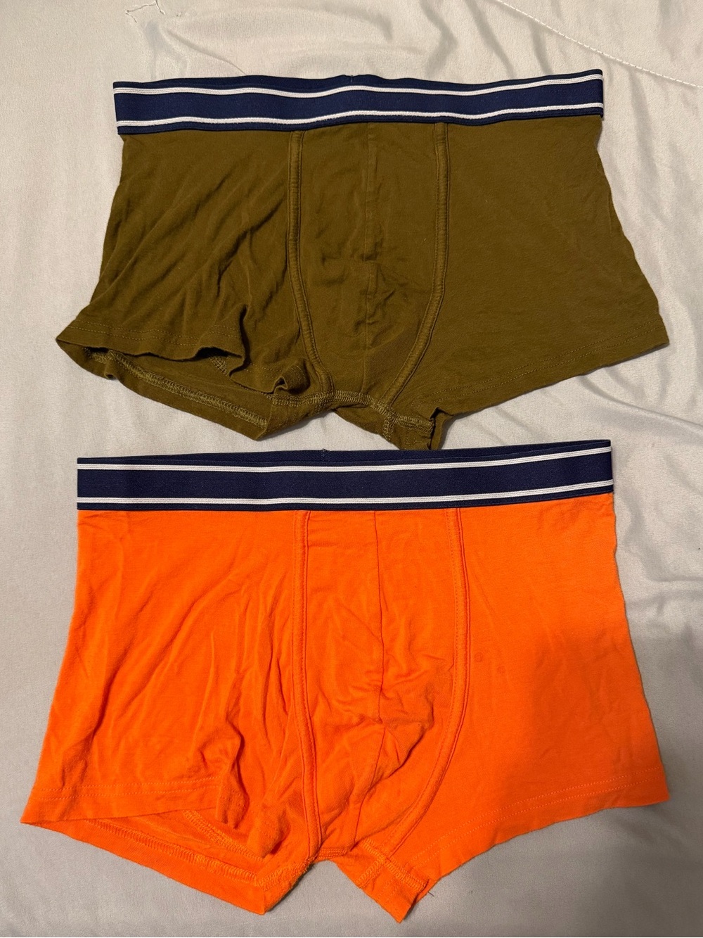 Splash Men's Boxer Briefs in Olive Green & Bright Orange